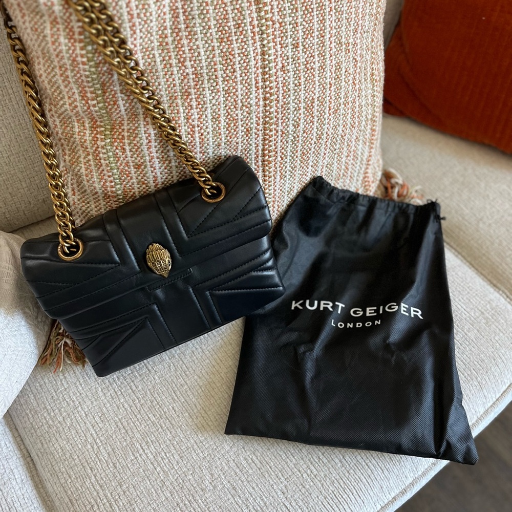 NWOT Kurt Geiger Black Leather bag.